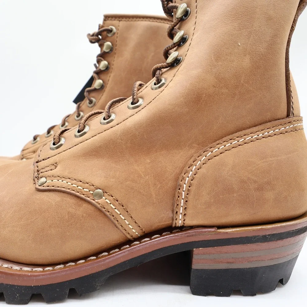 Carolina Logger Boots Mens 9 2E Brown Leather Steel Toe Work Boots NWT 8585